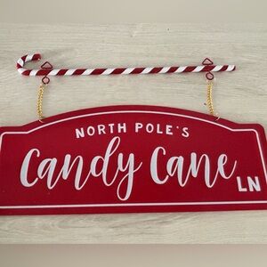 Target Bullseye Playground Christmas Candy Cane Ln Hanging Wall Sign NEW